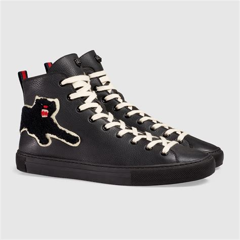 gucci panther sneakers|Gucci leather sneakers for men.